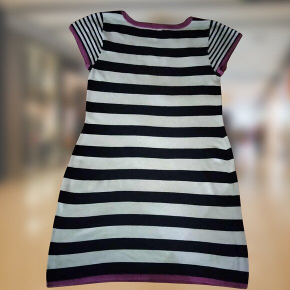 Striped Sweater Dress with Pink Trimming, Sz XL - Picture 2 of 7